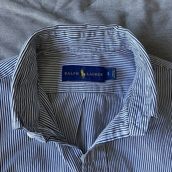 Polo Ralph Lauren long sleeve shirt, black and white striped pattern. - Picture 4 of 6